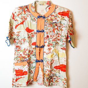 Vintage Colorful Arldon Lingerie Japanese Top Size L